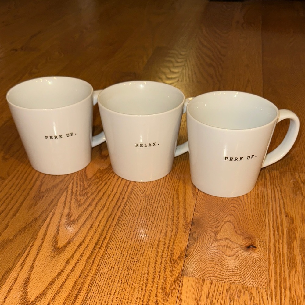 Elegant White Mugs with Uplifting Text